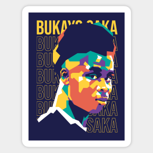 Bukayo Saka on WPAP art 1 Sticker